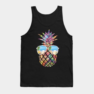 Pineapple With Sunglasses Tank Top